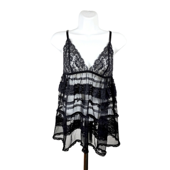 VICTORIA'S SECRET LACE AND MESH TEDDY - Picture 1 of 9